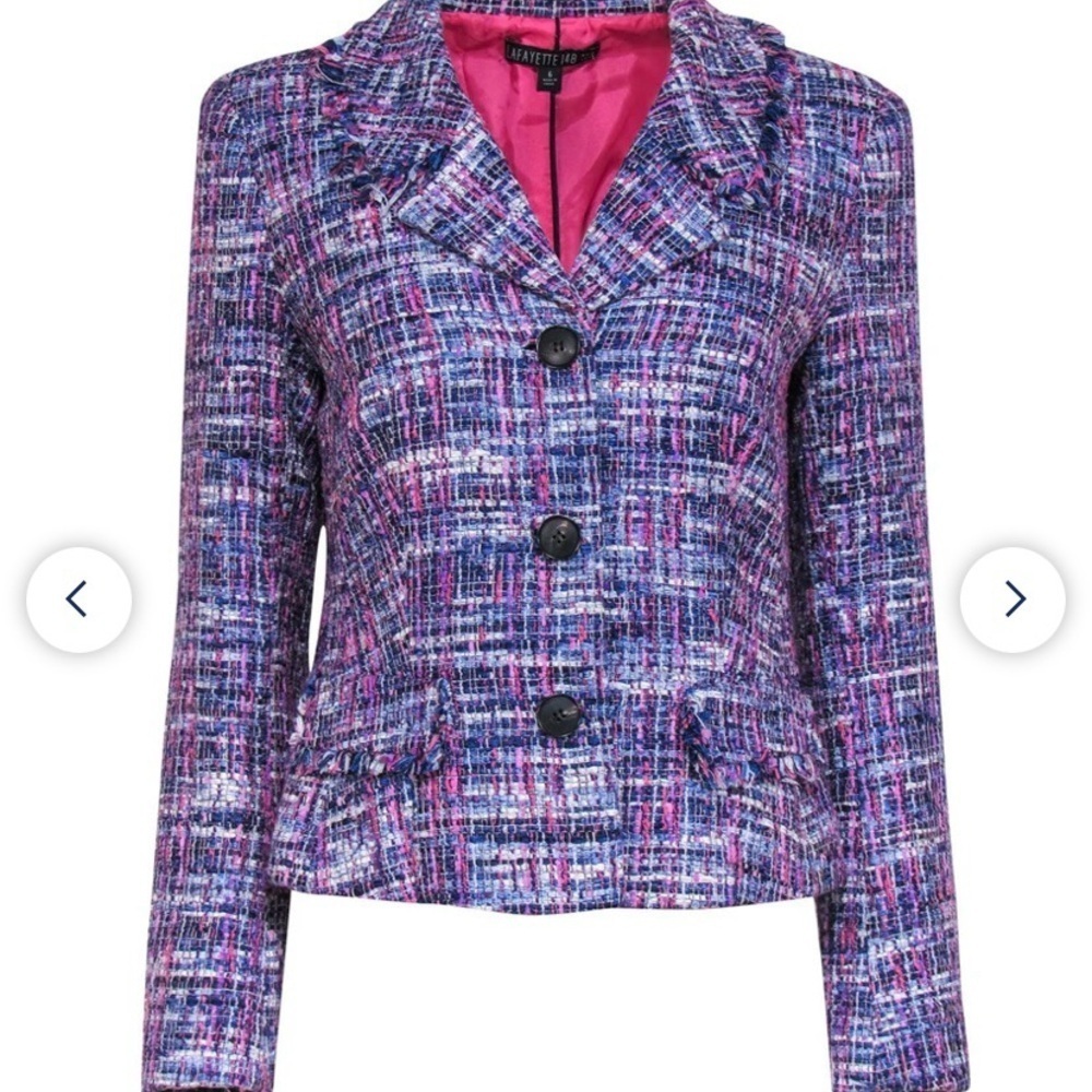 Lafayette 148 New York Purple Pink Tweed Blazer